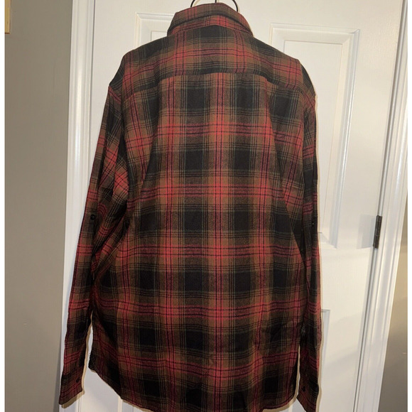 Burnside Men’s Plaid Flannel Shirt Crimson Red Size XL NWT Camping Grunge - Picture 6 of 13